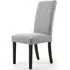Randall Stud Detail Dining Chair - Silver Grey, Linen