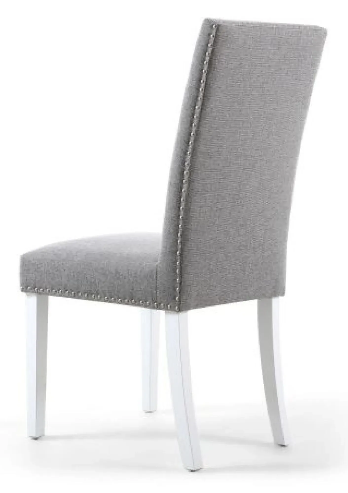 Randall Stud Detail Dining Chair - Silver Grey, Linen