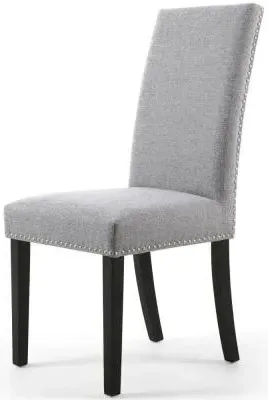 Randall Stud Detail Dining Chair - Silver Grey, Linen image