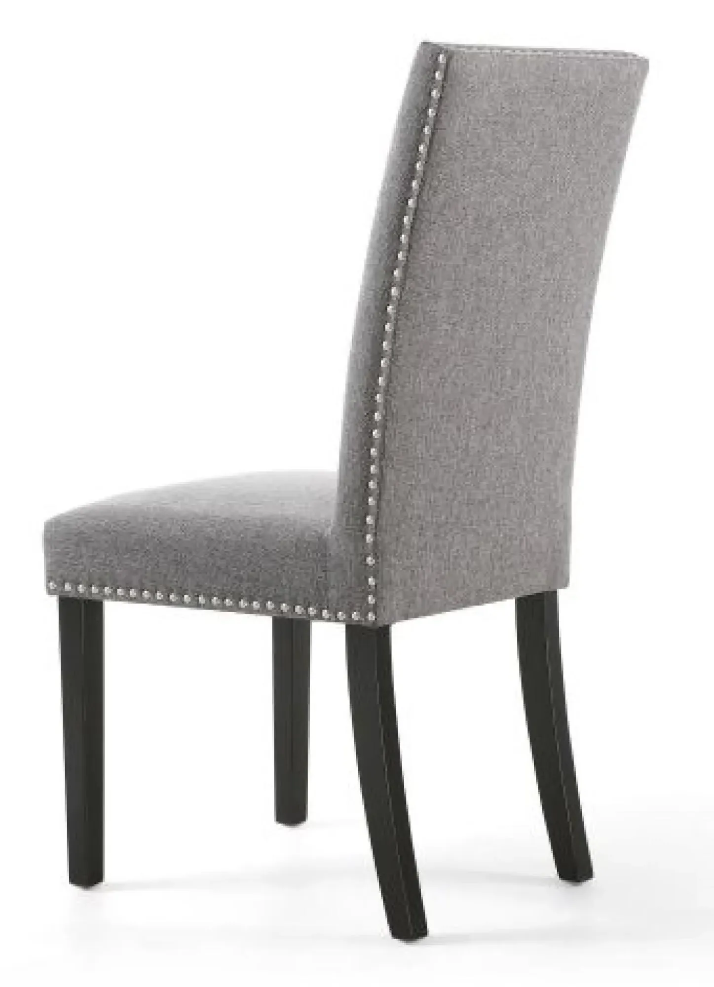 Randall Stud Detail Dining Chair - Steel Grey, Linen