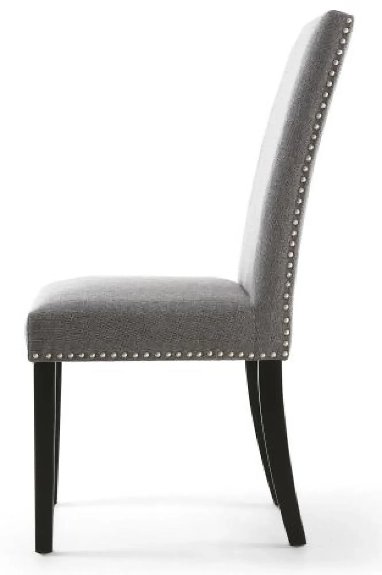 Randall Stud Detail Dining Chair - Steel Grey, Linen