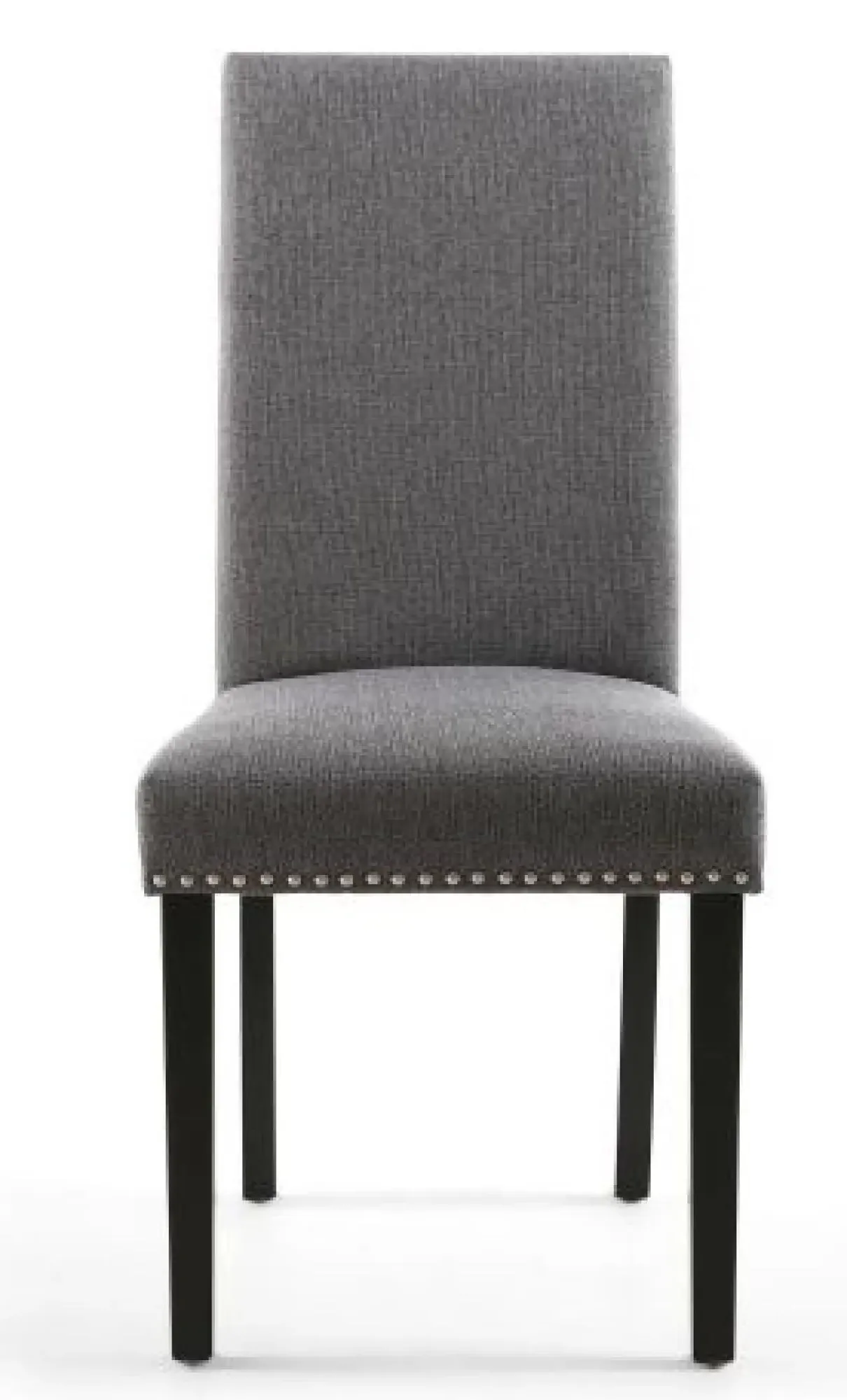 Randall Stud Detail Dining Chair - Steel Grey, Linen