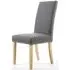 Randall Stud Detail Dining Chair - Steel Grey, Linen