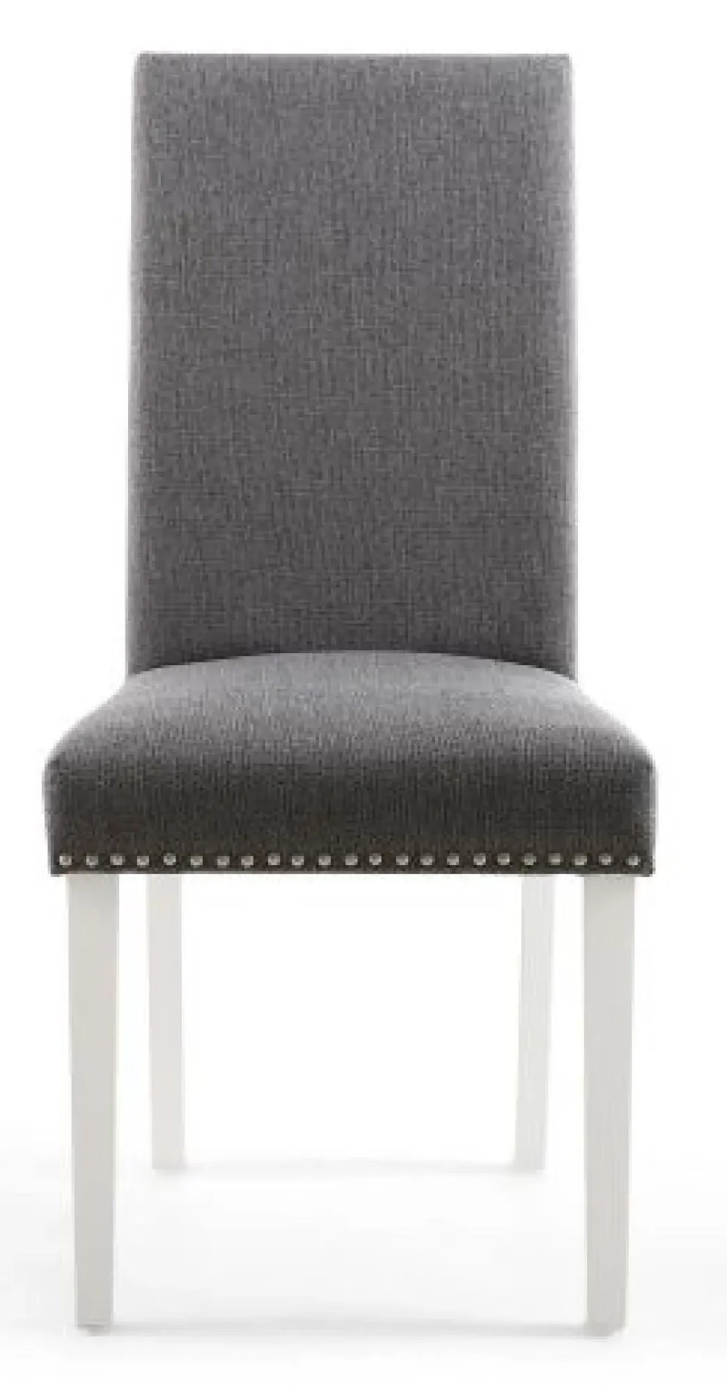 Randall Stud Detail Dining Chair - Steel Grey, Linen