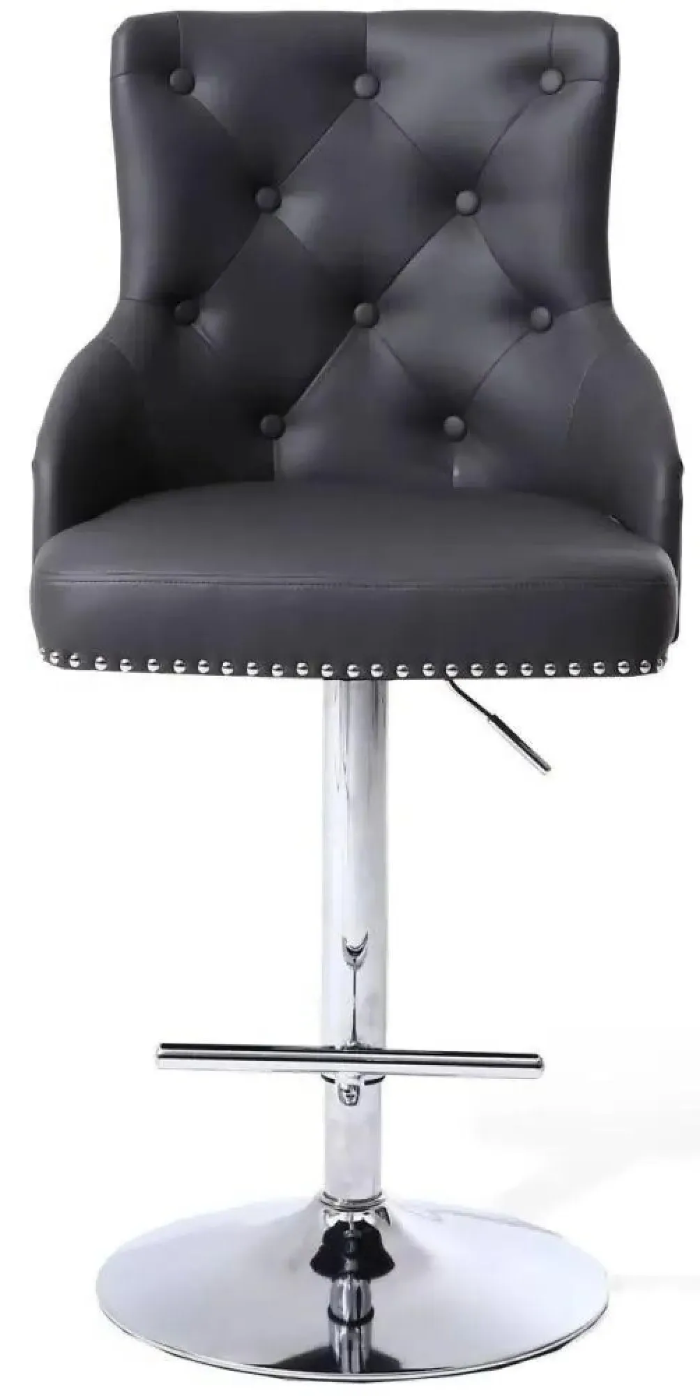Rocco Bar Stool - Graphite, Leather Effect