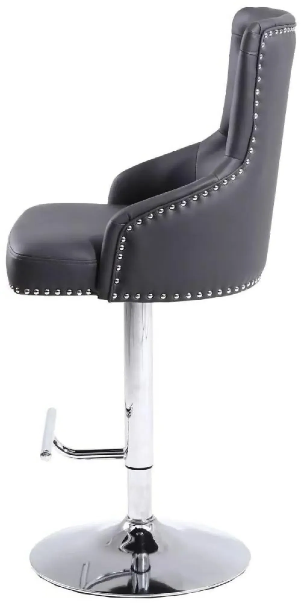 Rocco Bar Stool - Graphite, Leather Effect
