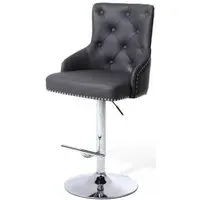 Rocco Bar Stool - Graphite, Leather Effect