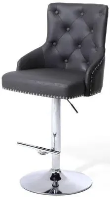 Rocco Bar Stool - Graphite, Leather Effect image