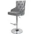Rocco Tufted Bar Stool - Grey, Velvet