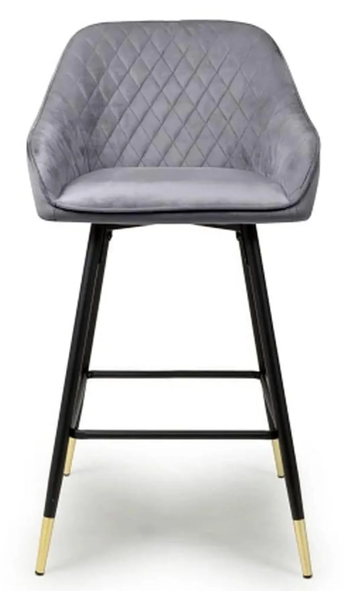 Savanna Brushed Velvet Bar Stool Set - Grey