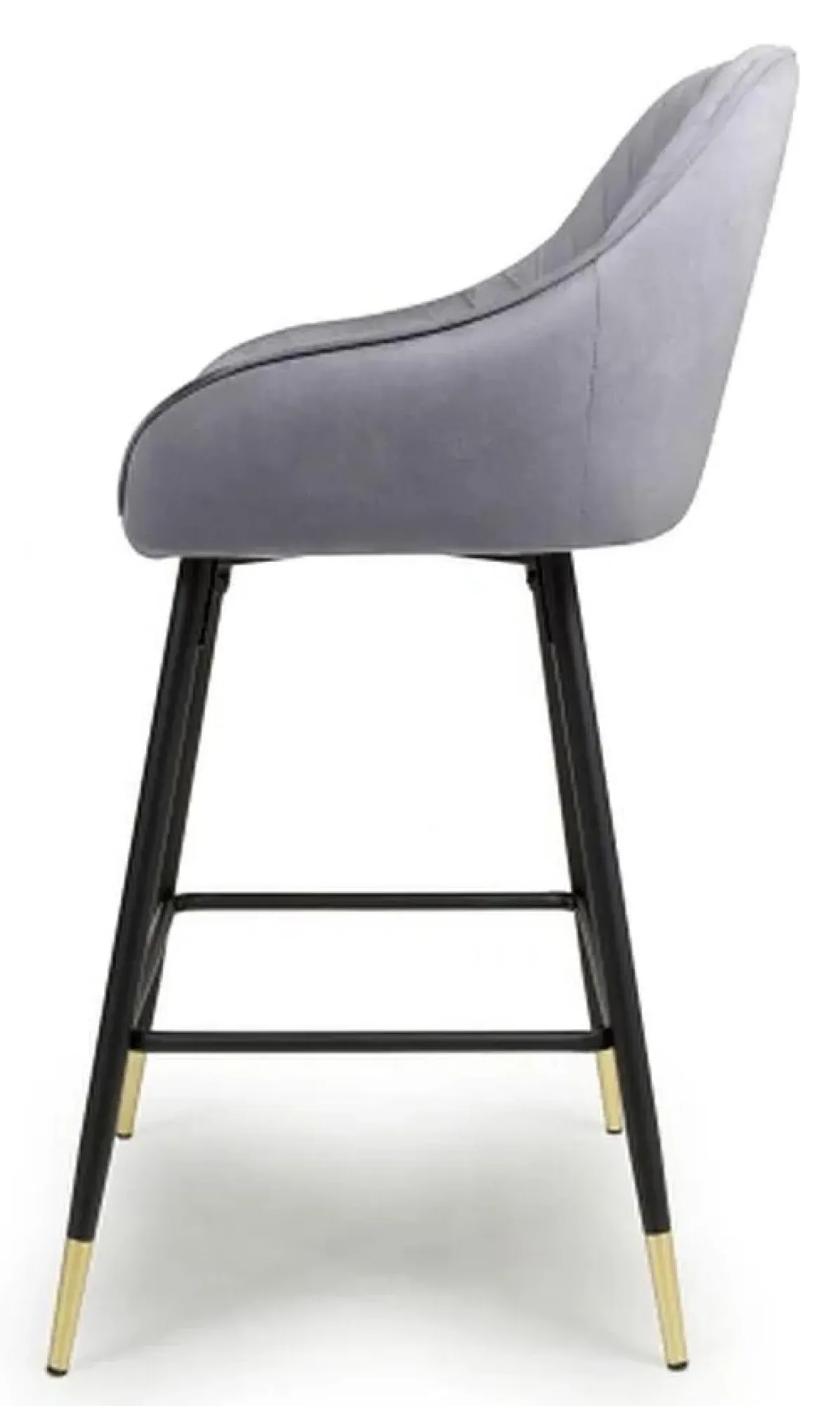 Savanna Brushed Velvet Bar Stool Set - Grey