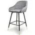 Savanna Brushed Velvet Bar Stool Set - Grey