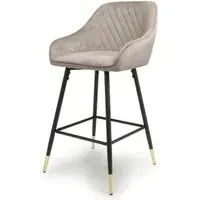 Savanna Brushed Velvet Bar Stool Set - Mink