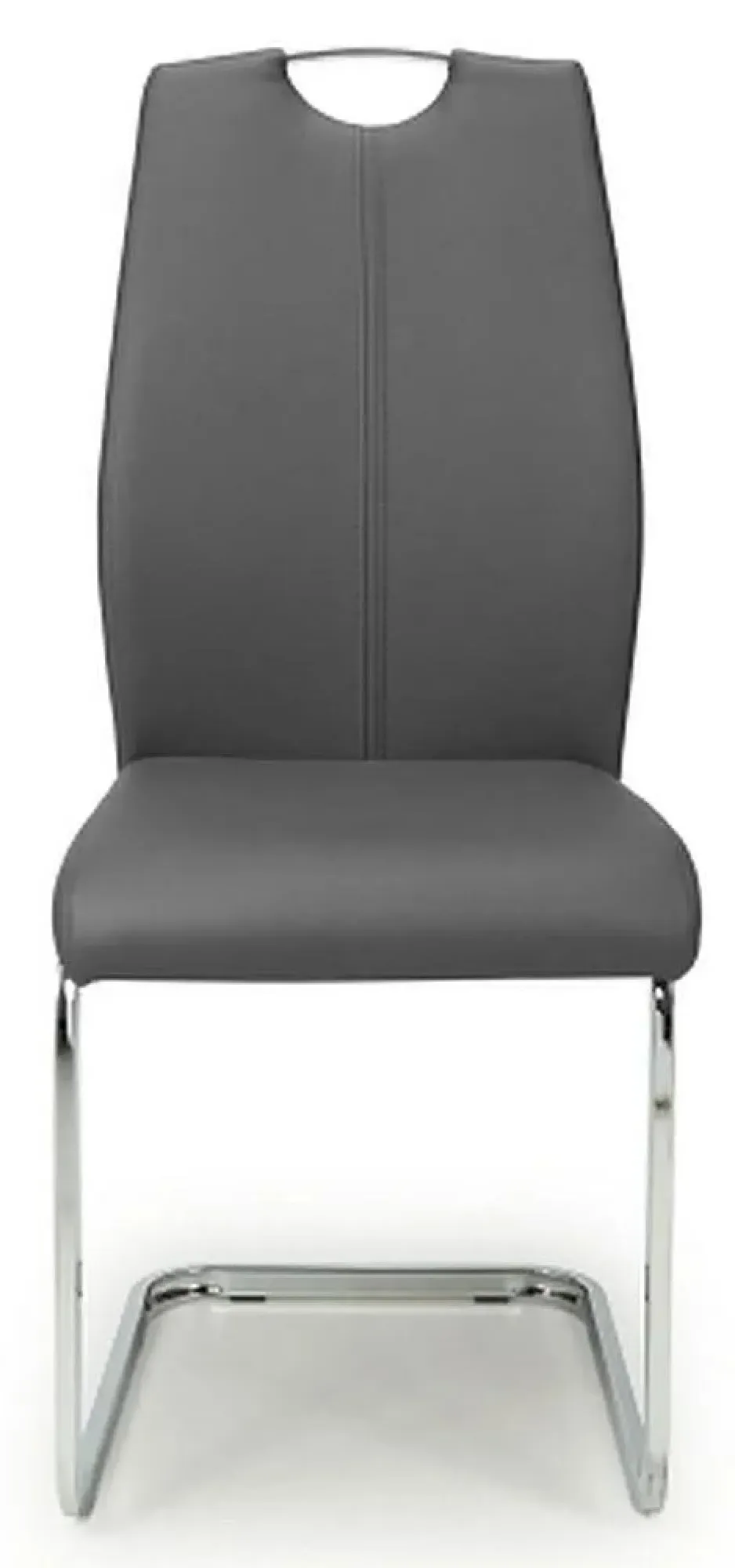 Toledo Dining Chair Set of 4 - Grey, Leather Effect