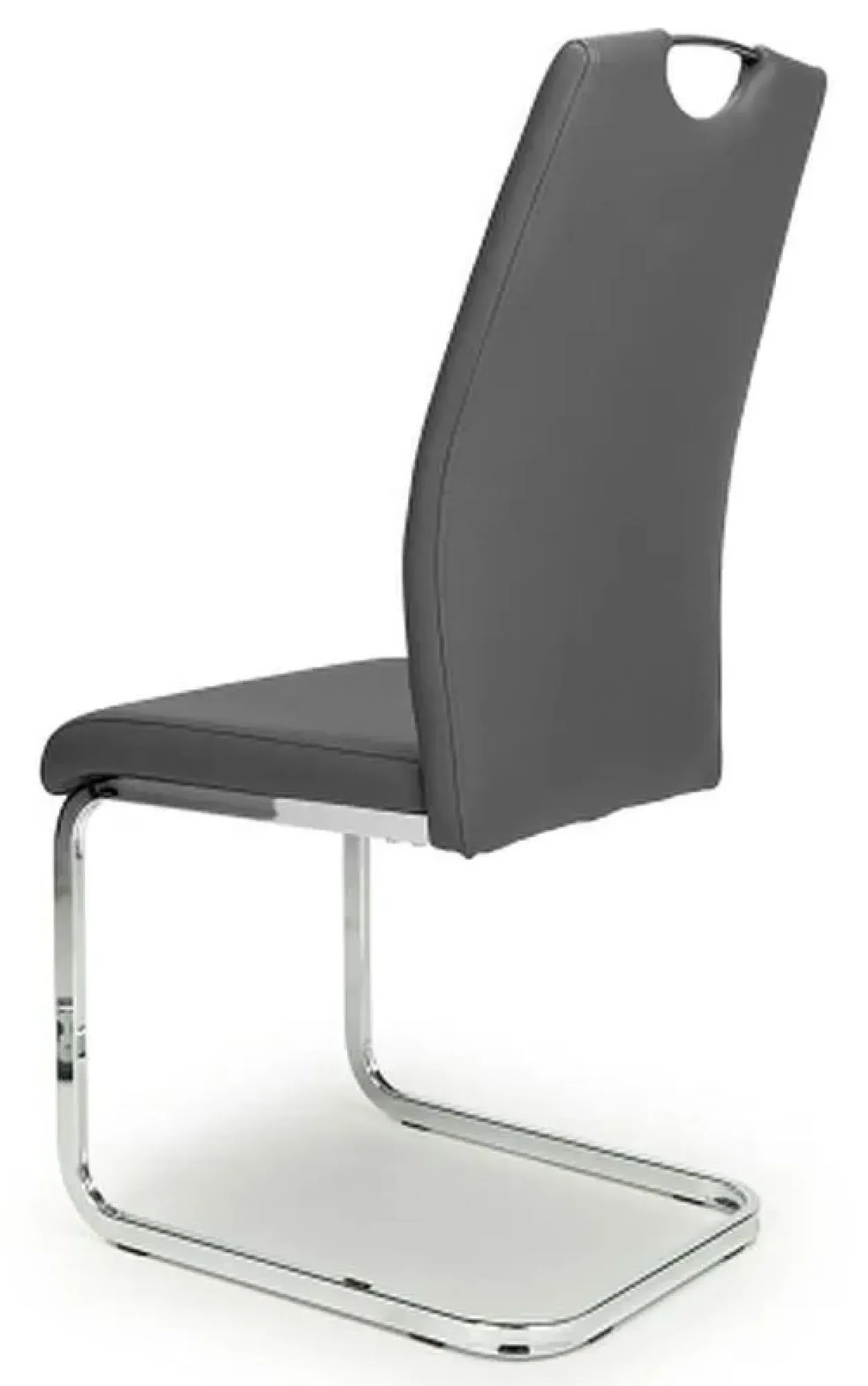 Toledo Dining Chair Set of 4 - Grey, Leather Effect