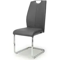 Toledo Dining Chair Set of 4 - Grey, Leather Effect