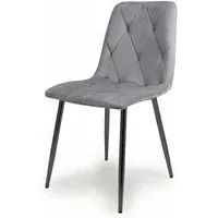 Vernon Brushed Velvet Dining Chair Set of 4 - Grey
