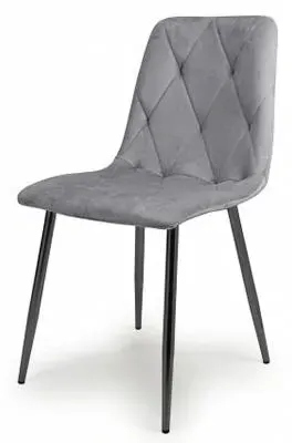 Vernon Brushed Velvet Dining Chair Set of 4 - Grey image