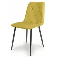 Vernon Brushed Velvet Dining Chair Set of 4 - Mustard