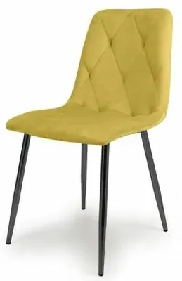 Vernon Brushed Velvet Dining Chair Set of 4 - Mustard