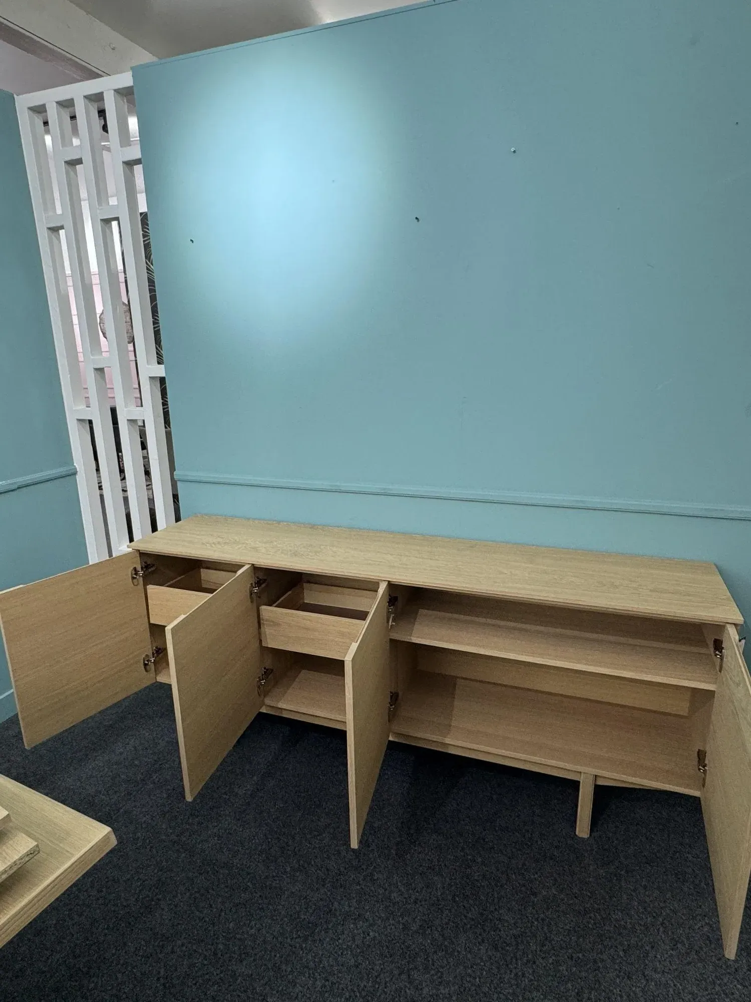 SM306 4 Door Sideboard - White Oak