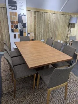 SM37 6-10 Seater Extendable Dining Set with SM63 Chairs - Oak