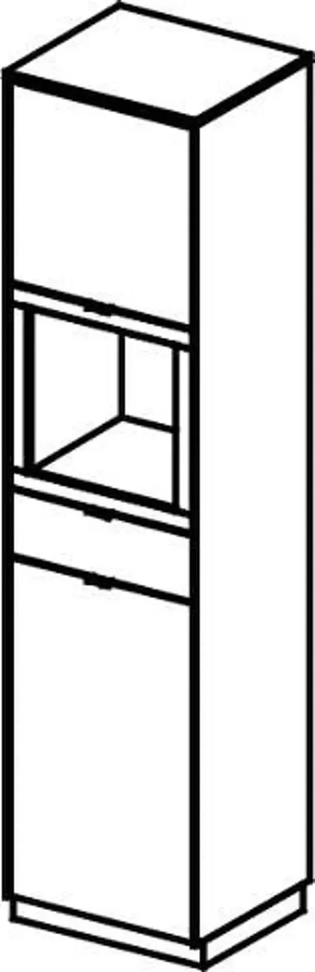 SM914 Narrow Display Cabinet - Walnut