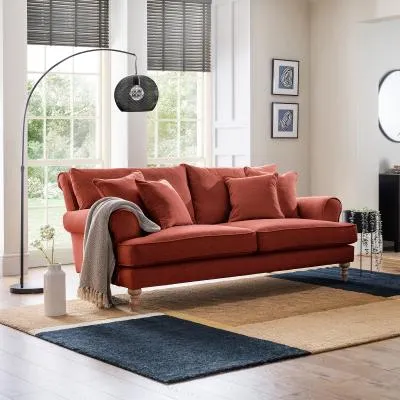 Arlan 3-Seater Sofa - Vermillion, Fabric