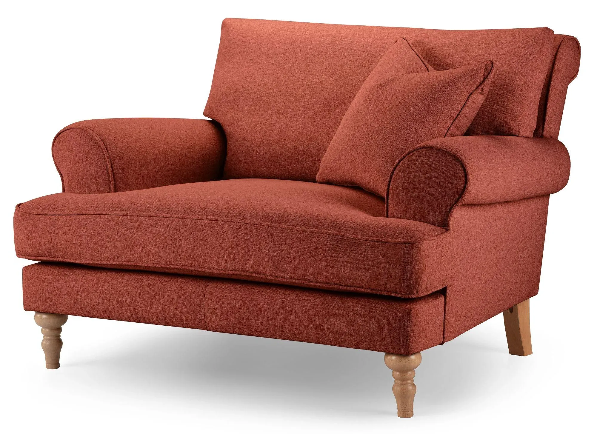 Arlan Snuggle Armchair - Vermillion, Fabric
