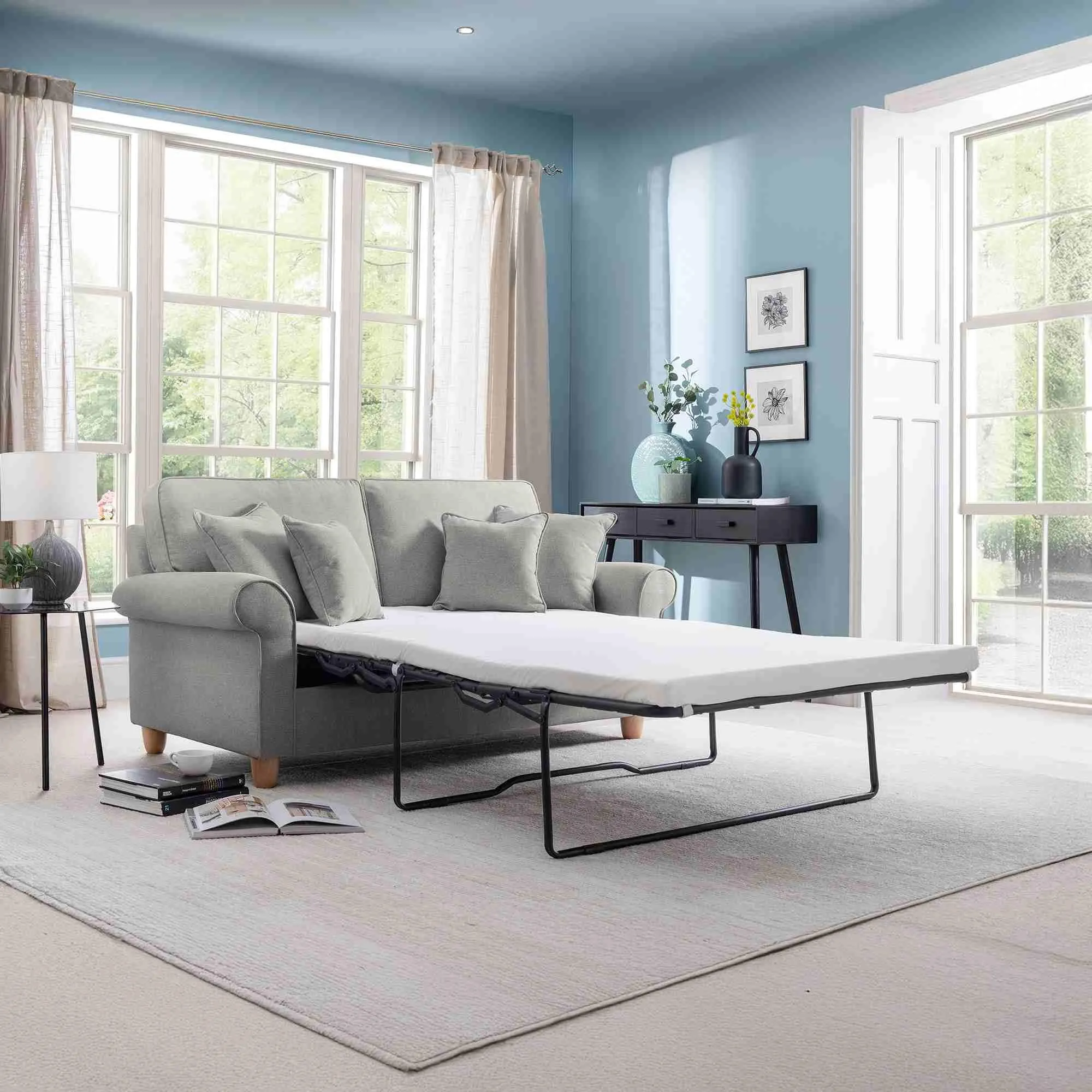 Carina 2-Seater Pull Out Sofa Bed - Mink, Fabric