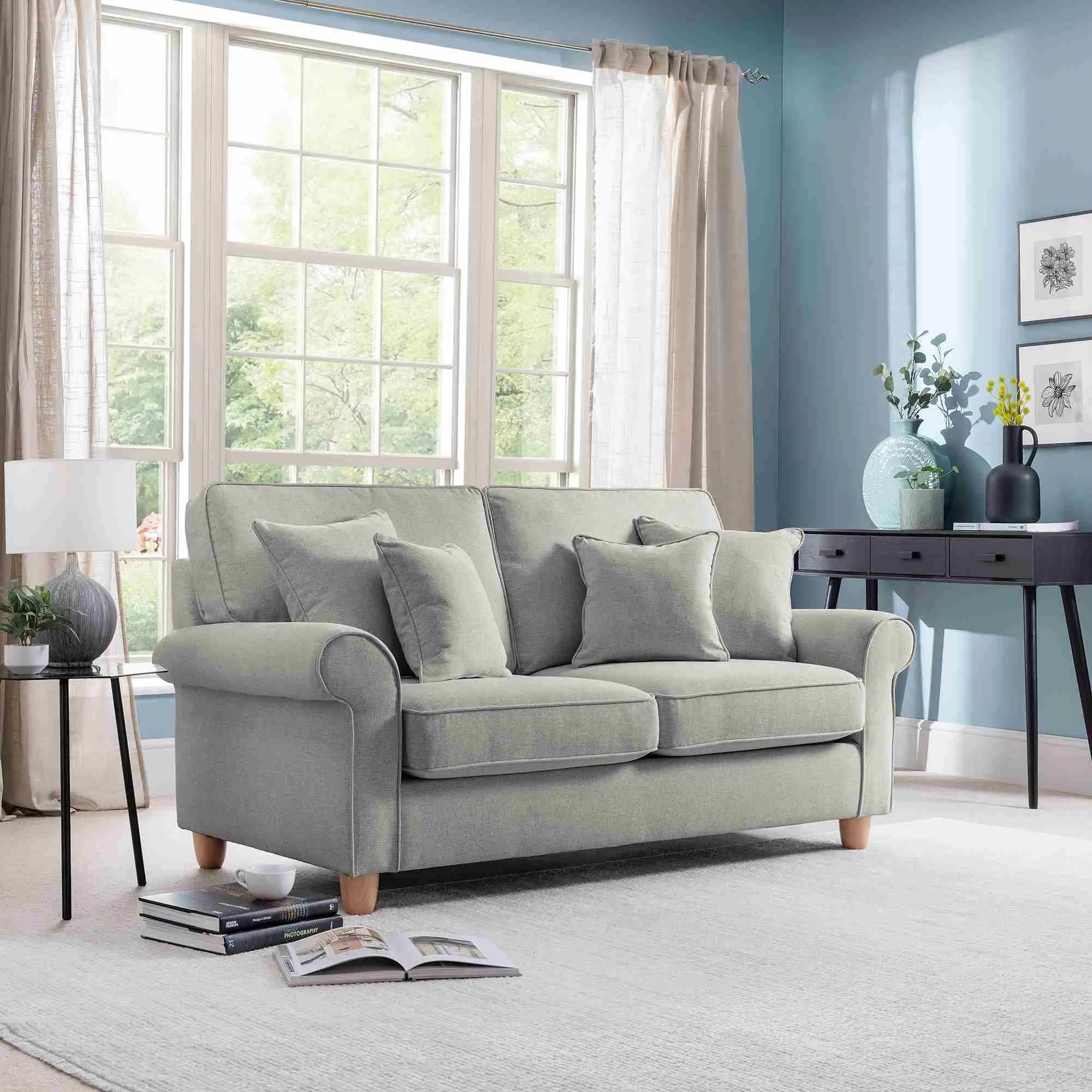 Carina 2-Seater Pull Out Sofa Bed - Mink, Fabric