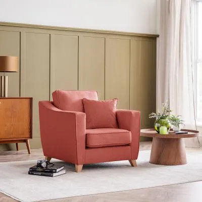 Linnet Armchair - Coral, Fabric