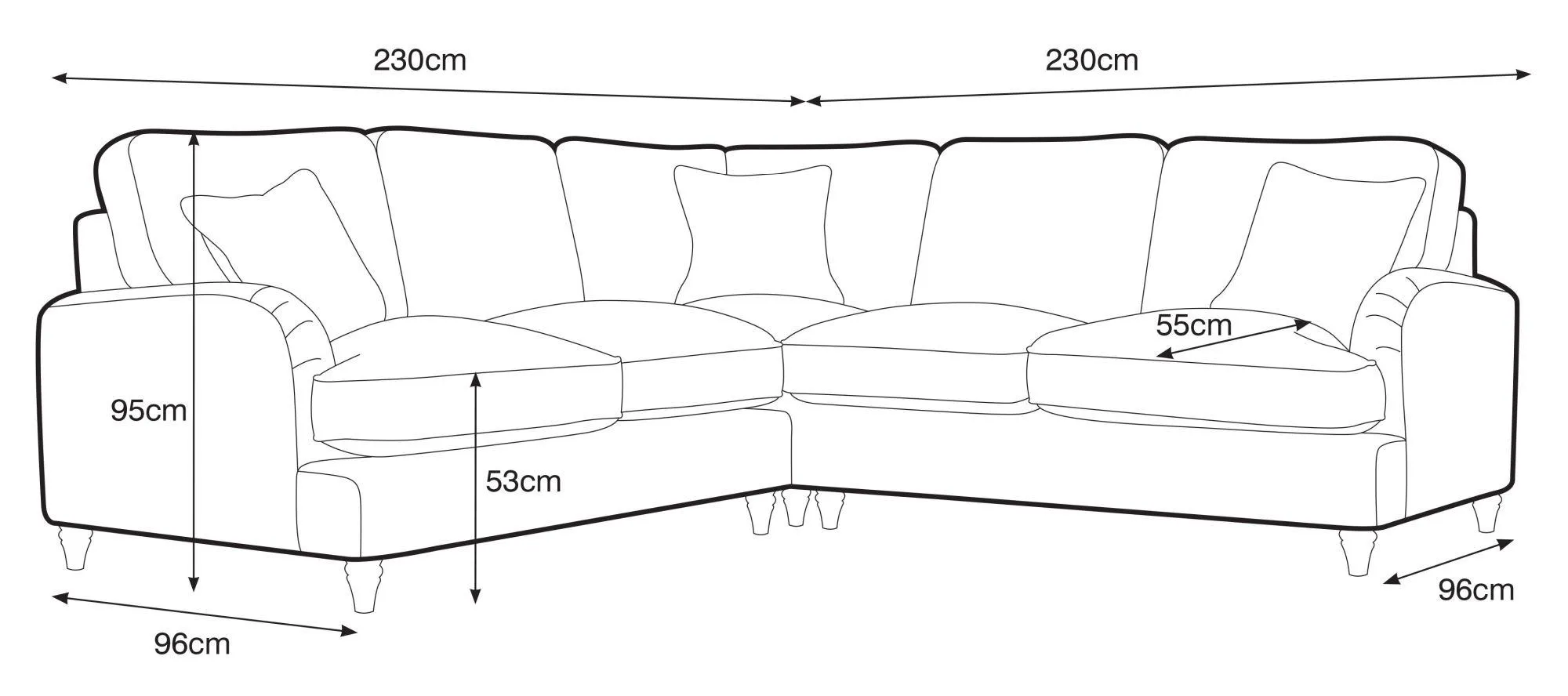 Manhattan 2 Corner 2 Sofa - Orange, Fabric