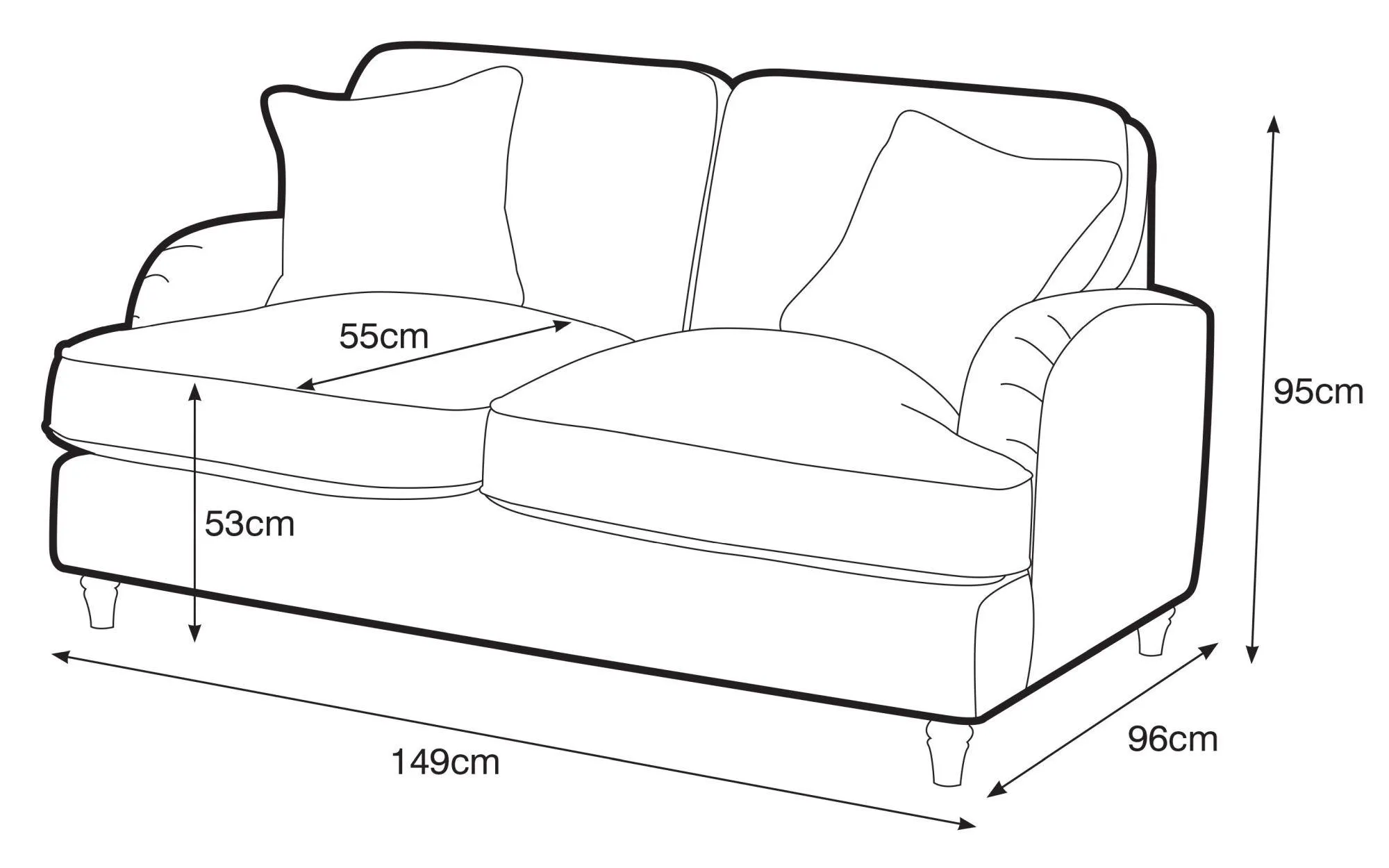 Manhattan 2-Seater Sofa - Putty, Fabric