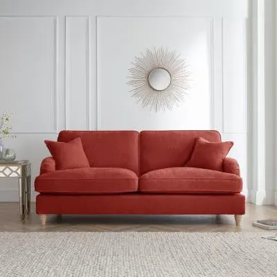 Manhattan 3-Seater Sofa - Apricot, Fabric image
