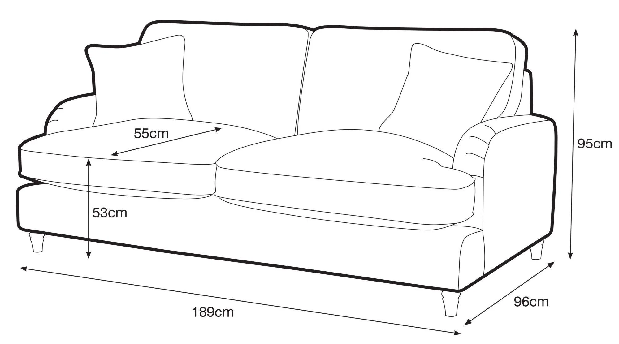 Manhattan 3-Seater Sofa - Putty, Fabric