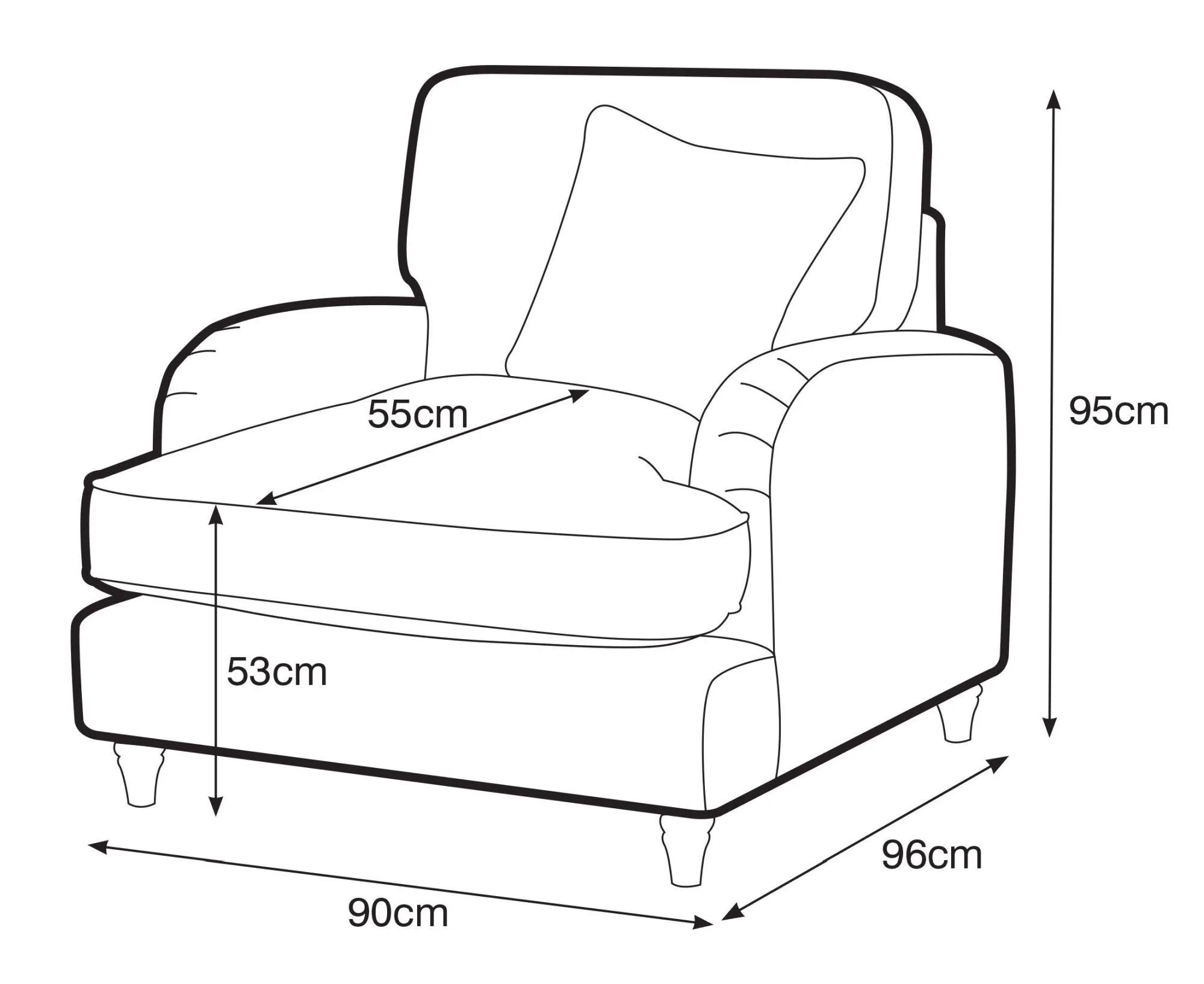 Manhattan Armchair - Ice, Fabric
