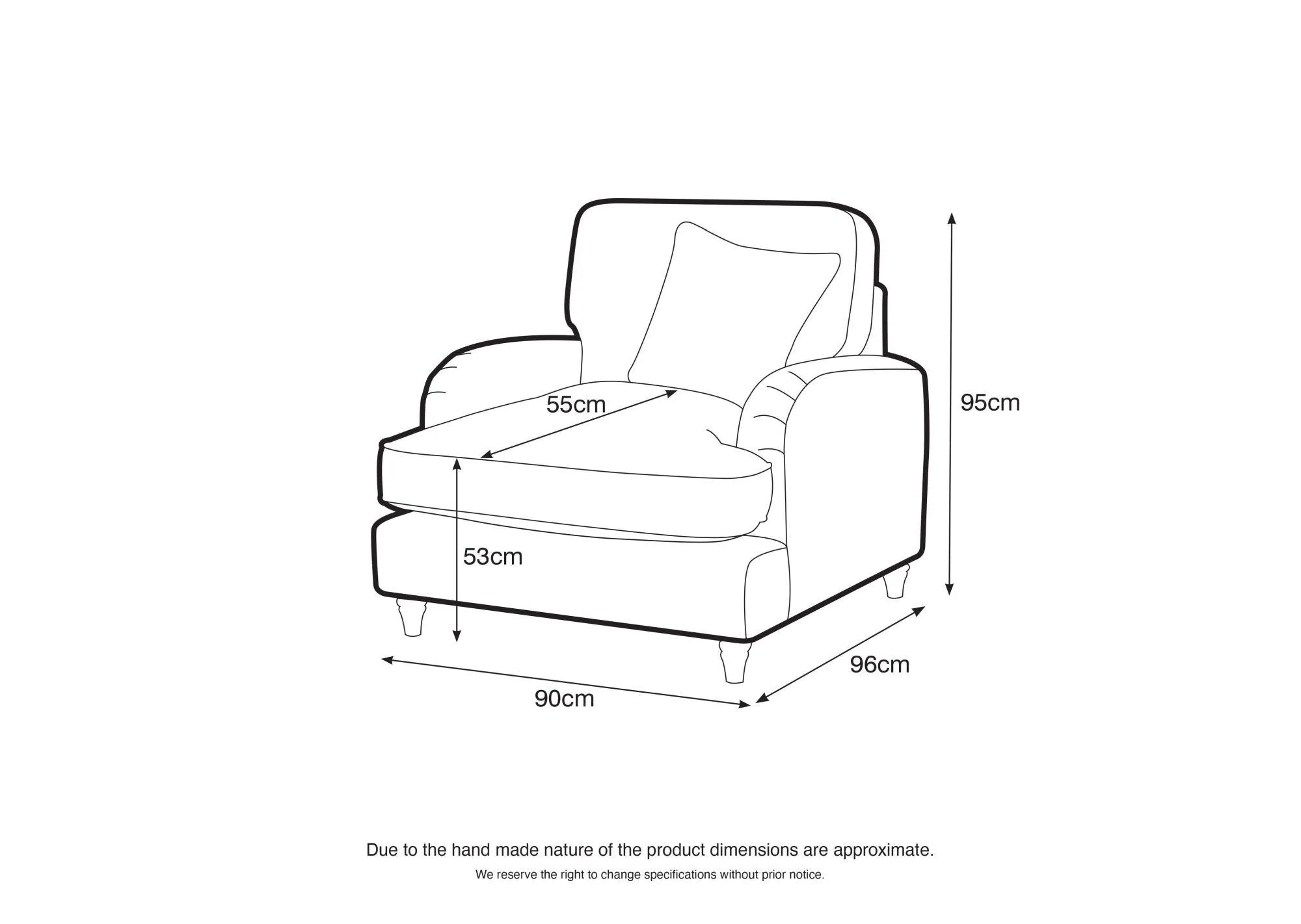 Manhattan Armchair - Navy, Fabric