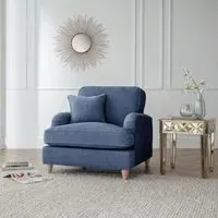 Manhattan Armchair - Navy, Fabric