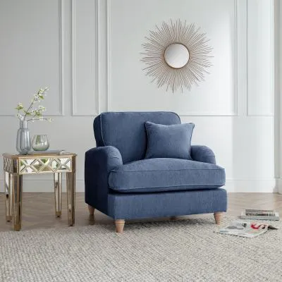 Manhattan Armchair - Navy, Fabric