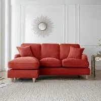 Manhattan Corner Sofa with Chaise - Apricot, Fabric