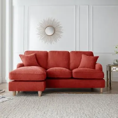 Manhattan Corner Sofa with Chaise - Apricot, Fabric image