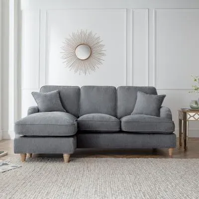 Manhattan Corner Sofa with Chaise - Charcoal, Fabric