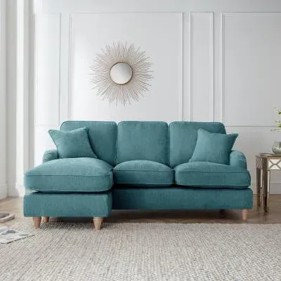Manhattan Corner Sofa with Chaise - Emerald, Fabric