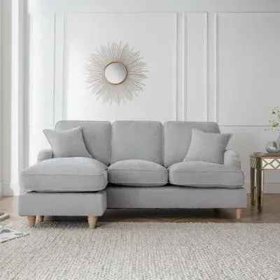 Manhattan Corner Sofa with Chaise - Ice, Fabric