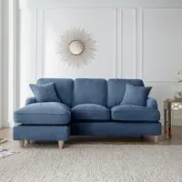 Manhattan Corner Sofa with Chaise - Navy, Fabric