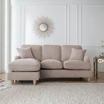 Manhattan Corner Sofa with Chaise - Putty, Fabric