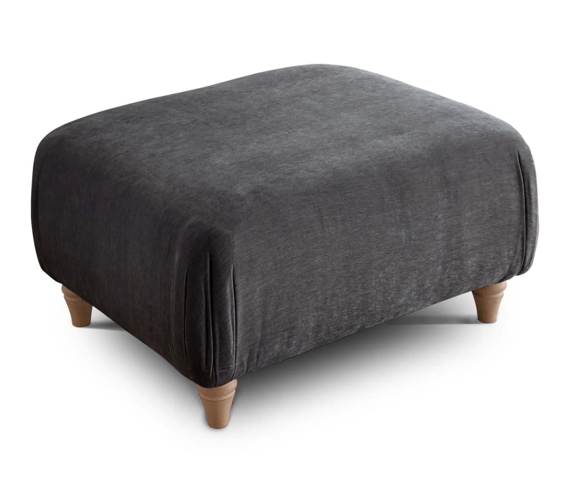 Manhattan Fabric Footstool - Charcoal