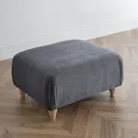Manhattan Fabric Footstool - Charcoal