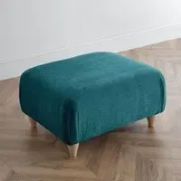Manhattan Footstool - Emerald, Fabric